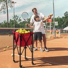 Foldable Tennis Ball Hopper Basket Portable Travel Teaching Cart W bag   Wheels
