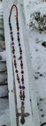 Native Amer  Fur Trade  925 Cross  Chevron Trade Bead Necklace  Antique  Rosary 