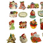 Vintage Christmas Stickers Gummed Seals Lot Of 25 Assorted Styles And Sizes  1