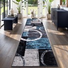  Modern Abstract Runner Rug  Ultra Soft 2x8 Washable Rug With Non 2x8ft Blue