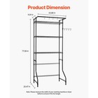 Over Washer And Dryer Storage Shelf Single Row 3 Tiers Washer Rack Black