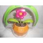 New Cute Solar Powered Dancing Dancer Pink Flower In Yellow Pot Bobble Sun Toy 