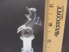 Vtg Glass Perfume Bottle W  Dolphin Balancing On Ball Stopper And Blue Swirls