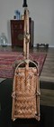Japanese Woven Bamboo Ikebana Basket 15 5  Vintage Antique