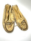 Vintage Native American Hand Beaded Suede Leather Moccasins Womens 8 5