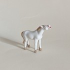Miniature Vintage Figurine  Tiny White Horse With Gold Mane 3 5 Cm Tall 