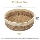 Handwoven Fruit Basket  Natural Cattail Wicker Storage L Reed Grass beige