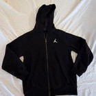 Jordan Boys Black Fleece Full Zip Hoodie Sweatshirt Size M  10-12 
