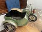 Vintage Style Antique Looking Cool Metal Motorcycle With Sidecar Metal