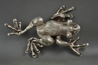 Rare Old Decorated Handwork Tibet Silver Carving A Naughty Frog Elegant Statue