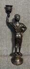 Vintage Bronze Boy Man Statue Raising Torch Heavy 11  Blackamoor