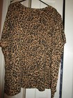 Womens Plus Size Leopard Print Short Sleeve V-neck Slim Fit T-shirt Ava   Viv 3x