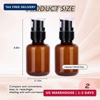 2pcs 120ml 4oz Empty Amber Plastic Lotion Bottles With Black Pump leakproof Trav