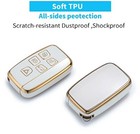 Compatible With Land Rover Key Fob Cover With Fashion Diamond Keychain White