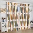 Mid Century Modern Colorful Abstract Geometric Curtains 52x84  Blackout Drapes
