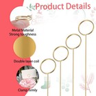 20 Pcs Gold Picks  12 In Round Place Cards Clips  Floral Metal Wire Stick For   