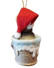 Merry Brite Yorkshire Terrier Christmas Ornament Polyresin Glittered Bucket Hat