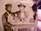 1860s 1 4 Plate Tintype Photo 2 Mining Prospectors Testing Gold  Silver  W   Box