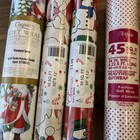 Vintage Christmas Gift Wrap Lot Santa Snowman Caspari Artfair Heavyweight Paper