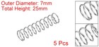 5pcs Compression Spring 304 Stainless Steel 7mm Od 0 5mm Wire 25mm Length