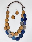 Handmade Tagua Nut Set Necklace And Earrings 