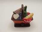 Cooking Club Of America Picnic Basket Porcelain Hinged Trinket Box W charm Box