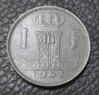 1943 Belgium 1 Franc Coin