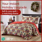 Quilt Set Full queen Size - Christmas Quilts - 3 Piece Lightweight Comforter 