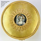 Large Antique French Gilt Ormolu Cased Glass Powder Jar  Box  Portrait Miniature