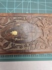 Vintage Carved Wooden Box Velvet Lined