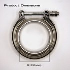 Titanflowracing  3  Universal Titanium V-band Assembly  2 Flanges And 1 Clamp 