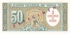 Chile  50  Pesos  Nd  1962  Series A 27  Specimen  19 Uncirculated Banknote Qz17