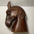 Rare 19th C  Antique Hand Carved Horse Head Newel Cap Post Finial Salvaged