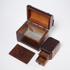 Antique Victorian Early American Style Doll Furniture Side Table Chest Trunk Vtg