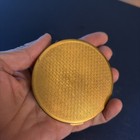 Vintage Compact Art Deco Gold Blue Tone Mirror Original Puff Powder 1940s