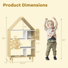House-shaped Kids Bookshelf 4-tier Toy Storage Organizer With Open Compartments