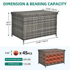230 Gallon Xxl Deck Box All-weather Wicker Outdoor Storage Box For Patio Garden