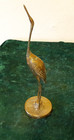 Vintage 1950s Set Of 3 Solid Brass Crane   Heron Figurines - Mid Century Modern