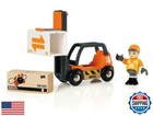 Brio World 33573 - Wooden Toy Train Fork Lift Set - Interactive Play For Todd
