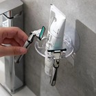 Toothbrush Holder Wall Mount Sucker Suction Cup Toothpaste Storage For Washroom