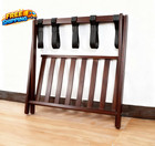 Solid Wood Luggage Rack Foldable Suitcase Stand Luggage Holderwith Storage Shelf