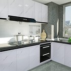 Glossy Marble Paper Granite Gray white Wallpaper 15 8  X 118   Gray White