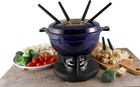 Swissmar Lucerne 10-piece Cast Iron Fondue Set  Indigo Blue  2-quart Enameled