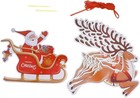Ccinee 9 Pcs Christmas Paper Banners Flags Santa And Reindeers White cream 