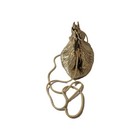 Vintage Gold Evening Bag With Braided Strap     Ruched Metallic Purse 5x8