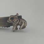Vintage Elephant Tie Clip Bar Trunk Up Good Luck Silver Tone Figural Mens