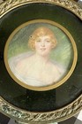 Antique French Gilt Dresser Trinket Box Ladies Portrait Art  Made In France