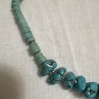 Us Native American Style Turquoise Heishi Bead Necklace With Red Accents