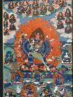 Amazing Large Tibet Vintage Buddhist Thangka Painting Framed 47  X 33 5 