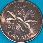  1960 Canadian 1 Cent 1  au    free Shipping  